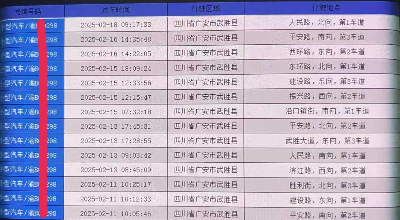 车辆轨迹查询（照片） - 图片 1